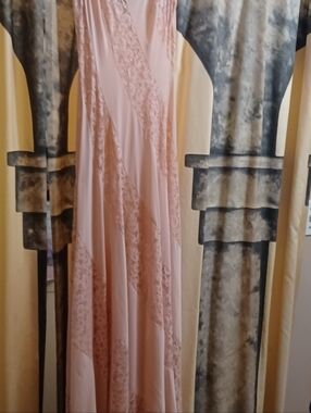 VTG. Blush Pink Lace-Panel Slip Dress / Nightgown.